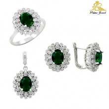 Gümüş zirkon taşlı set